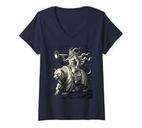 Femme Essais Savage Symphony Rider T-Shirt avec Col en V