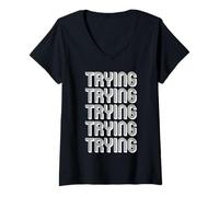 Femme Essayer T-Shirt avec Col en V