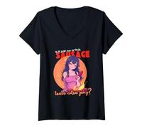 Femme Est-ce juste moi ou cette saucisse a l'air très juteuse ? T-Shirt avec Col en V