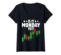 Femme Est-ce Lundi Encore Stock Trading Crypto Money Investor Trader T-Shirt avec Col en V