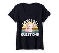Femme Est-ce qu'Axolotl Pose des Questions sur Cute Axolotl T-Shirt avec Col en V