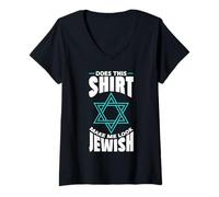 Femme est-ce Que ce Motif me Fait Passer pour Un Design juif ? T-Shirt avec Col en V