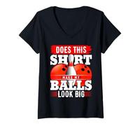 Femme Est-ce Que Cette Chemise Donne à Mes Boules Un Aspect Grand ? Chemise de Bowling T-Shirt avec Col en V