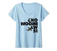 Femme Est-ce Que Mon Balai va Bien ? C'est drôle, Halloween, la sorcière, est-ce Que Mon Balai est OK ? T-Shirt avec Col en V