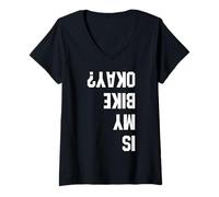 Femme Est-ce Que Mon vélo va ? BMX Stunt Crash, Dirt, Road Race, Mountain T-Shirt avec Col en V