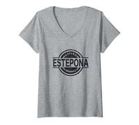 Femme Estepona España - Officiel Estepona Costa del Sol Espagne T-Shirt avec Col en V