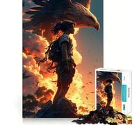 Femme et Aigle au Coucher du Soleil,Puzzle de 1000 pièces pour Adolescents,Jeu cognitif et d'entraînement,sans Espace,Assemblage Parfait,Format Compact,Amusant pour Les Moments de Jeu en Famille