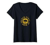 Femme État d'esprit doré de la République de Californie T-Shirt avec Col en V