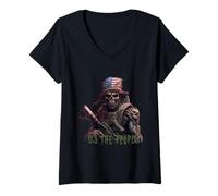Femme États-Unis Le Peuple T-Shirt avec Col en V