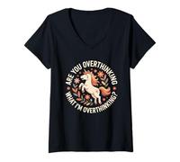 Femme Êtes-Vous Un Cheval Licorne trop réfléchi ? pour Les Esprits attentionnés T-Shirt avec Col en V