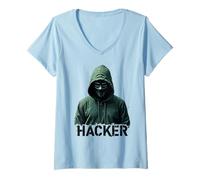 Femme Ethical Hacker Cybersecurity Computer Science Cadeau Homme Femme T-Shirt avec Col en V
