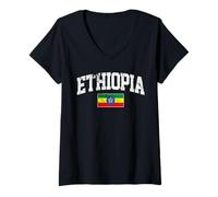 Femme Éthiopie ami Ethiopie Voyage en Éthiopie Cadeau Ethiopie Ethiopie T-Shirt avec Col en V