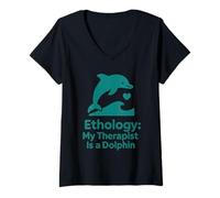 Femme Éthologie Observation de la Faune et du comportement des Animaux Cadeau Scientifique T-Shirt avec Col en V