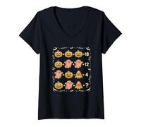 Femme Étrange Amateur de mathématiques d'halloween, équations et équations T-Shirt avec Col en V
