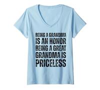 Femme Être grand-mère est un honneur Être une arrière-grand-mère n'a pas de prix T-Shirt avec Col en V