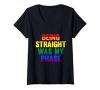 Femme être hétéro était ma phase de Gay Pride T-Shirt avec Col en V