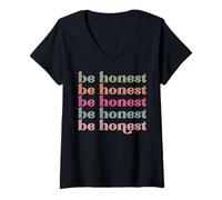 Femme être honnête Hommes Femmes Adjectifs préférés drôle Impertinent Mot Amusant T-Shirt avec Col en V