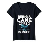 Femme Être Un père Cane Corso, C'est ruff Cane Corso Dad T-Shirt avec Col en V