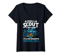 Femme Être Un Scout n'est Pas Un Passe-Temps, C'est Une compétence de Survie Post-apocalyptique T-Shirt avec Col en V