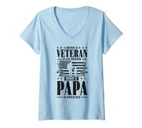 Femme Être un vétéran est un honneur Être Papa n'a pas de prix T-Shirt avec Col en V