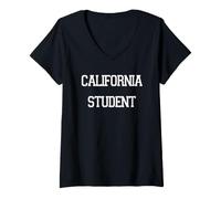 Femme Étudiant en T-Shirt avec Col en V