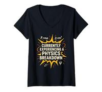 Femme Étudiante en Physique Quantum Joke Schrödinger F = ma Nerd Gift T-Shirt avec Col en V