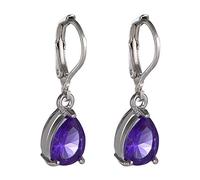 Femme Europe et Amérique Zircone Gouttes D'eau Boucles D'oreilles Forme Boucle Oreille Accessoires Violet Nouvelle Libération Clever And Attractive