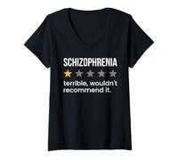 Femme Évaluation de la schizophrénie Une étoile Sensibilisation à la schizophrénie T-Shirt avec Col en V