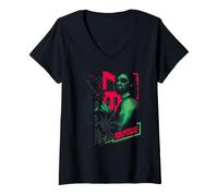 Femme Évasion du Serpent de New York Plissken Kurt Russell T-Shirt avec Col en V