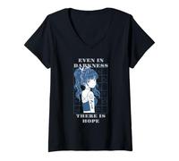 Femme Even in Darkness There is Hope Retro Anime Citations Cadeau T-Shirt avec Col en V