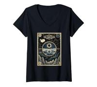 Femme Événement d'astronomie Sky Watcher de l'éclipse Solaire Totale de l'Islande 2026 T-Shirt avec Col en V