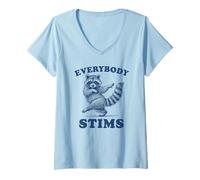 Femme Everybody Stims Autism Awarness Raton Laveur T-Shirt avec Col en V