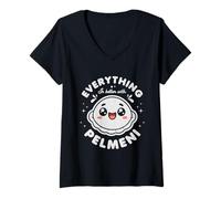 Femme Everything is Better with Pelmeni T-Shirt avec Col en V