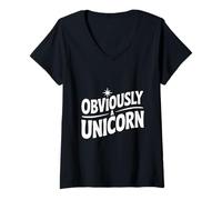 Femme Évidemment Une Licorne Amusante pour Les Amateurs de Licorne T-Shirt avec Col en V