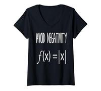 Femme Évite la Négativité Humour Mathématique Fonction T-Shirt avec Col en V