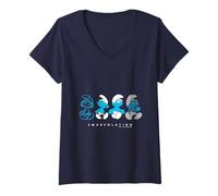 Femme Évolution des Schtroumpfs Smurfolution Metaverse Schtroumpfs Film T-Shirt avec Col en V