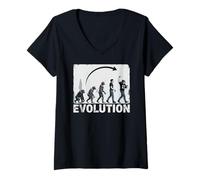 Femme Evolution du Football américain Quaterback Humain T-Shirt avec Col en V