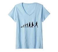 Femme Évolution du Triathlon des Amoureux de la Course à Pied T-Shirt avec Col en V