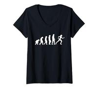 Femme Evolution Running To Modern Man Monkey Run Ape Runners T-Shirt avec Col en V
