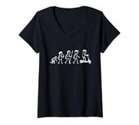Femme Evolution Scooter Cascadeurs Skateurs-rampe Trottinettes T-Shirt avec Col en V