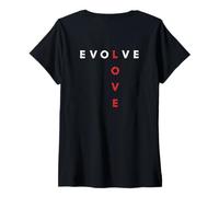 Femme Évolution spirituelle et amour T-Shirt avec Col en V