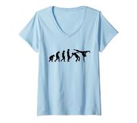 Femme Évolution Wushu Karaté Ju-Jutsu Kung-Fu Capoeira T-Shirt avec Col en V