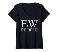 Femme EW People Sarcastic Quote Meme Introverti Reclus Gamers T-Shirt avec Col en V