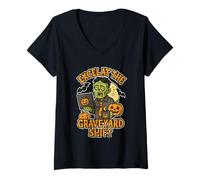 Femme Excelez au Graveyard Shift Zombie T-Shirt avec Col en V