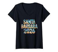 Femme Excursion citadine rétro à Santa Barbara 2026 pour Mamans BFF Crew T-Shirt avec Col en V