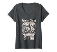 Femme Excursion pour filles à Salem - Les procès des sorcières de Salem - Salem 1692 Halloween T-Shirt avec Col en V