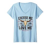Femme Excuse-Moi, tu as l'air de m'aimer T-Shirt avec Col en V