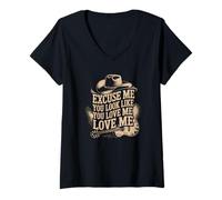 Femme Excusez-Moi, J'Ai l'air de m'aimer Cowboy Meme T-Shirt avec Col en V