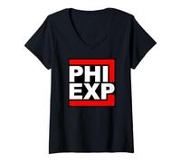Femme Expatrié aux Philippines PHI EXP Nomade Numérique Palawan T-Shirt avec Col en V