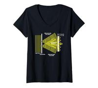 Femme Expérience double fractionnement de physique quantique T-Shirt avec Col en V